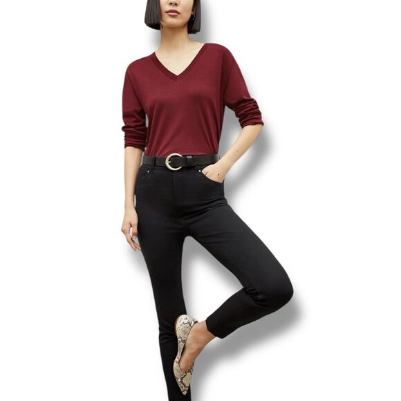 NWT MM Lafleur Sammataro Jean Pants Ankle Stretch Black Size 0 - SMS1BLK - Picture 1 of 6